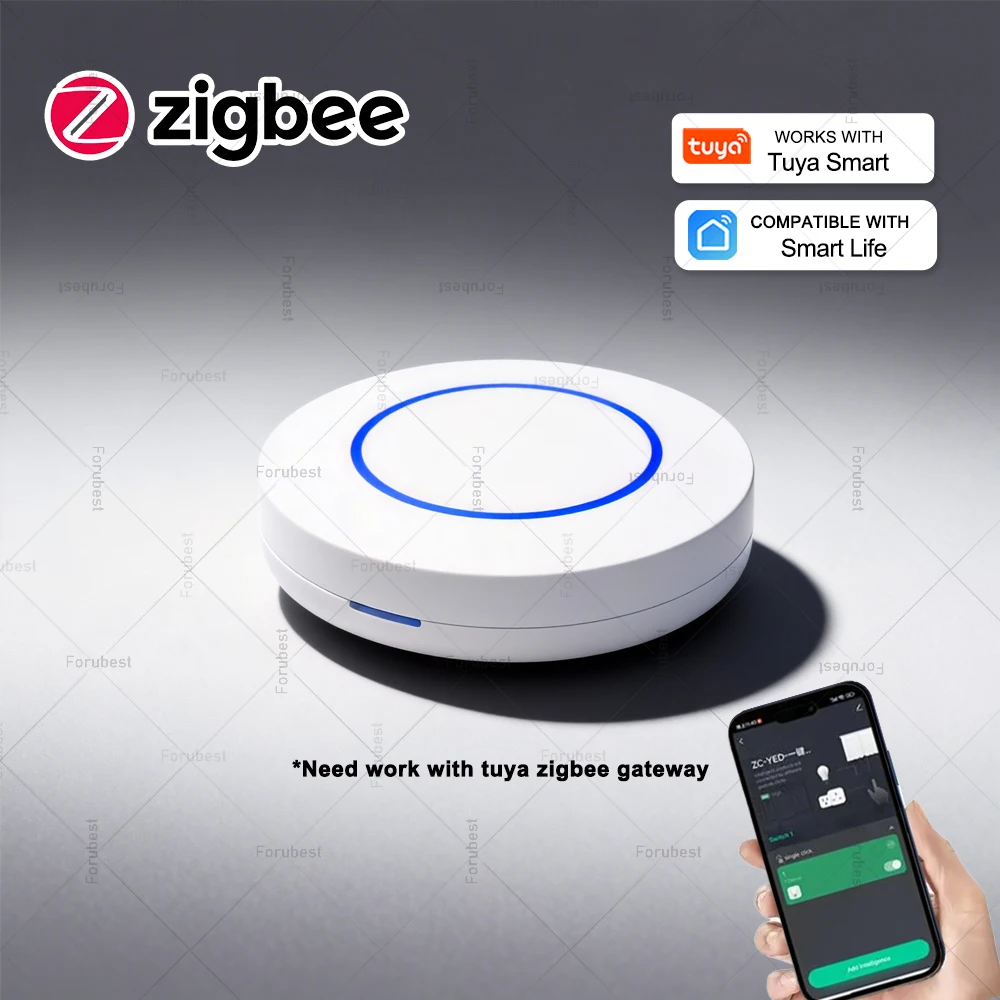

Tuya Zigbee Smart Push Button Wireless Switch Include Battery Remote Control Automation Scenario Switch Works with Smartlife Z2M