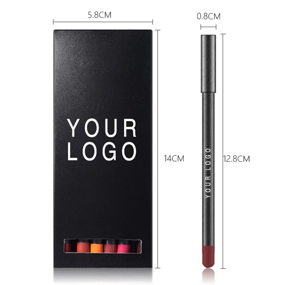 

12-color Private Label Lip Liner Set Custom Bulk 12 Lipstick Pens Waterproof Pen Nude Lipliner Matte Long-lasting Pigment Makeup