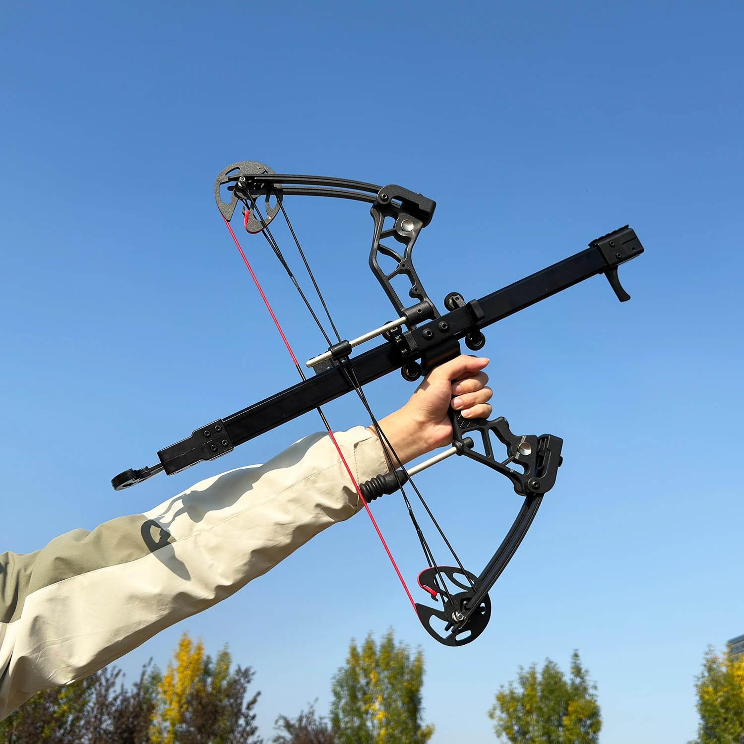 

Black Steel Ball Compound Slingshot Professional Outdoor Hunting Accurate Shooting Steel Ball Slingshot Heavy Duty Slingshot