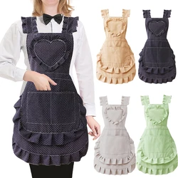 Cotton Canvas Apron Kitchen Household Small Fresh Female Fashion Wear-resistant Waist Breathable Anti-fouling Women's Overalls