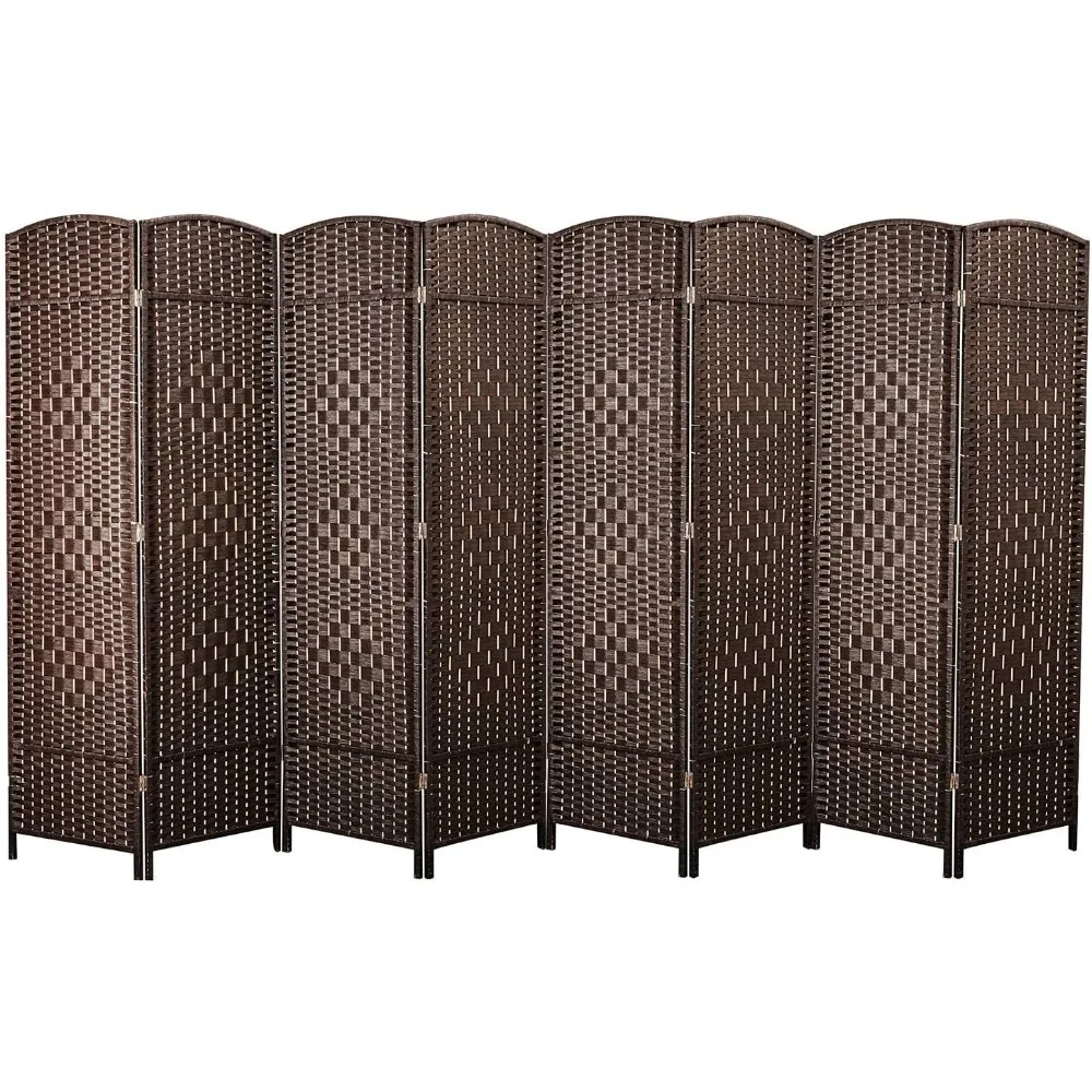 

8 Panel Room Divider, 6 Foot Folding Privacy Screen, Extra Wide Folding Panel Divider, Hand Woven Design Room Divider