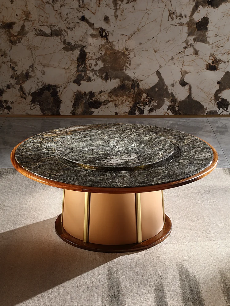 

Kaiser Palace KASKOM Новый вращающийся стол и стул из драгоценного мрамора в китайском стиле с эстетичной мебелью из черного дерева C2