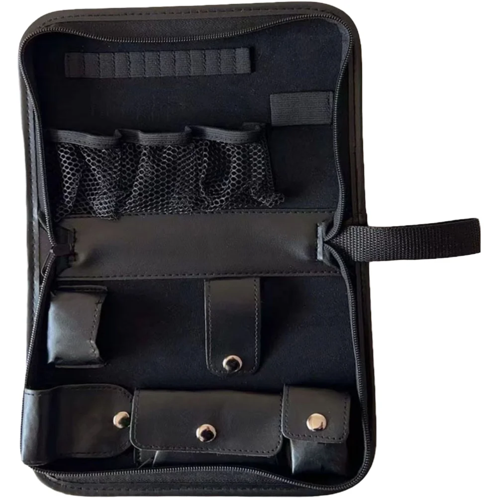 Brown Black Leather Golf Accessories Bag Large Capacity Storage Pouch For Tees Balls Rangefinders Travel Tool Organizer Case