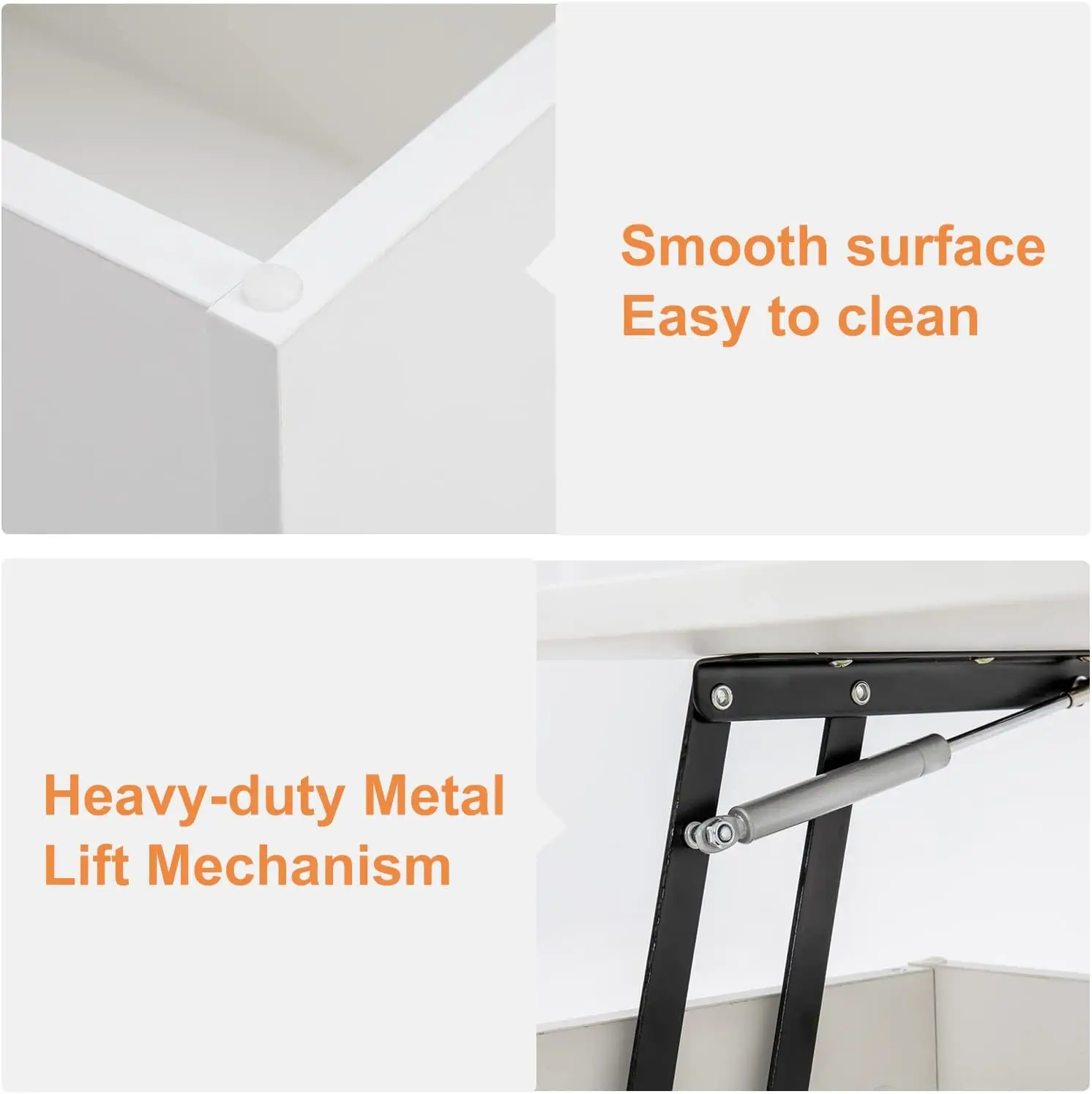 High Gloss Lift Top Table with Led Lights, Led Coffee Table with Storage Shelf and Hidden Compartment