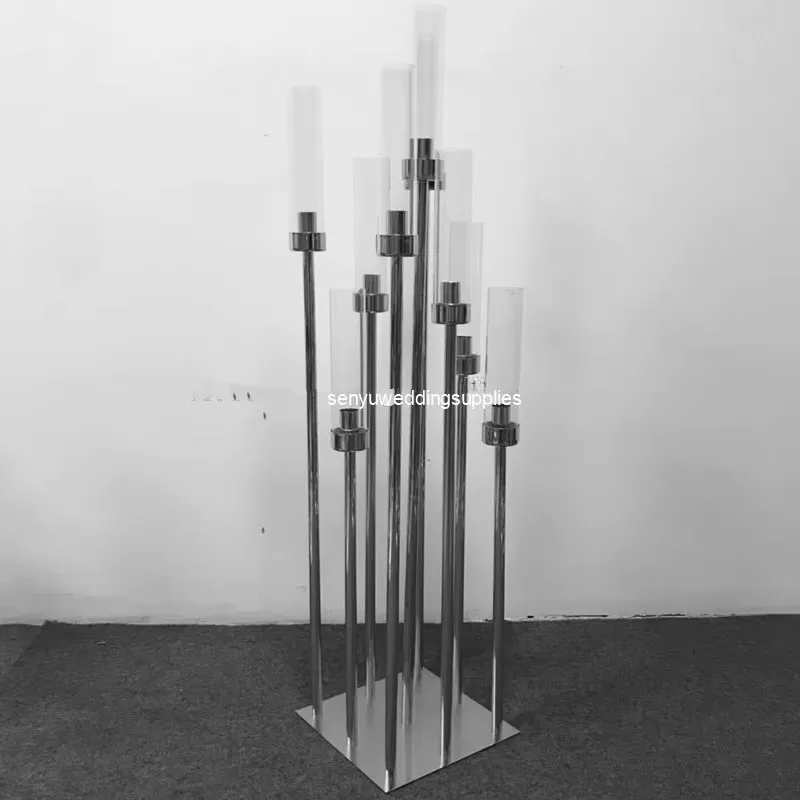 

10pcs)Halloween gold and sliver Decorative Tall Metal Candelabra Candle Holder for Halloween Decor senyu1977