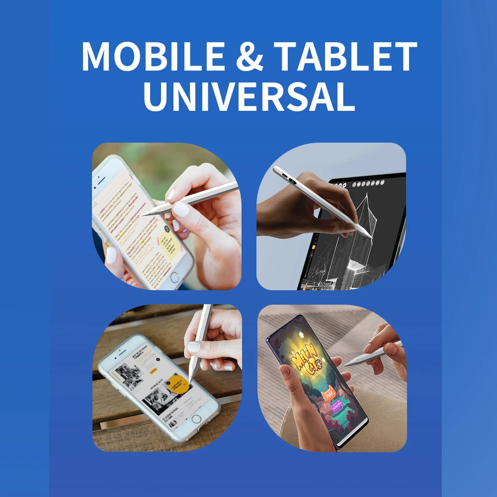 Caneta Stylus Universal Para Tablet Phone para Android IOS Touch Pen para iPad Lápis 2 Com Display de Energia Digital