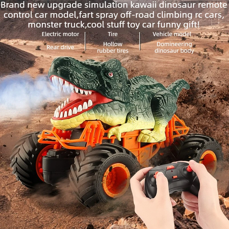 Cool Stuff Toy Car Funny Gift-Kawaii Fart Spray Dinosaur Rc Truck,Climbing Off-road Rc Cars,Remote Control Car Toy,Toys for Boys