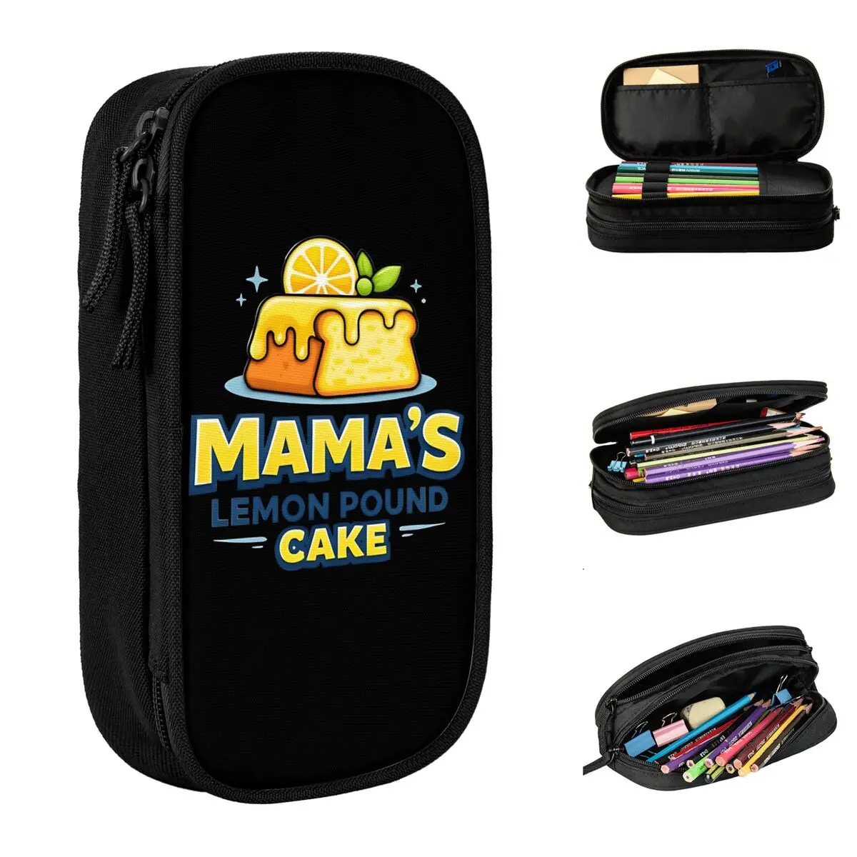 

Пенал-косметичка Fun Afroman Lemon Pound Cake для школьников, большая сумка для хранения канцелярских принадлежностей на молнии
