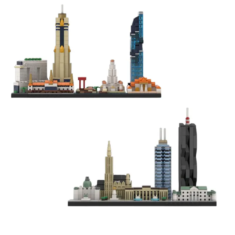 Spot MOC-198251 620 stücke 240101 Moderne Architektur DIY Kleine Partikel Montage Bausteine Puzzle Spielzeug Modell Geschenk Set Ornament