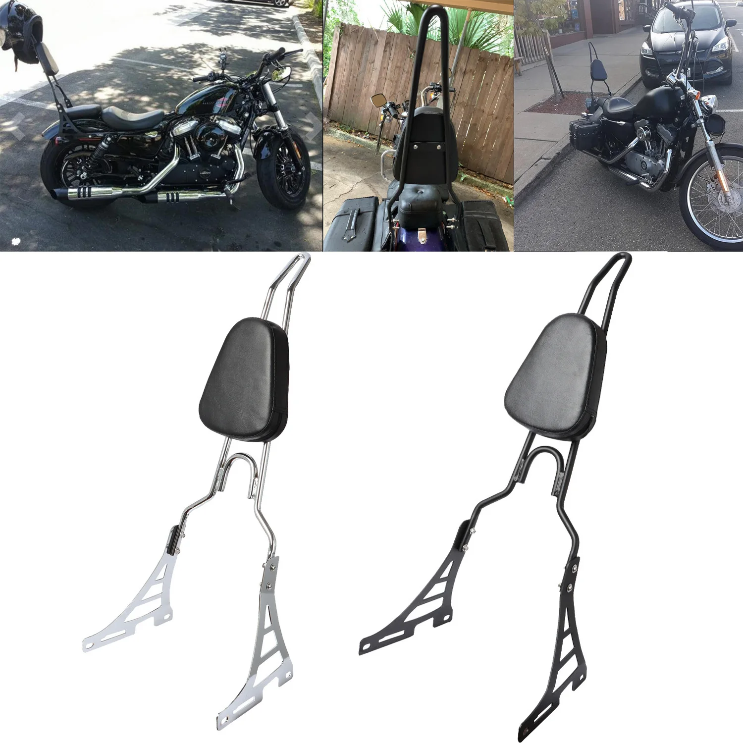 

Motorcycle Sissy Bar Passenger Backrest For Harley Sportster XL 1200 883 2004-2021 2009 2013 2007 2008