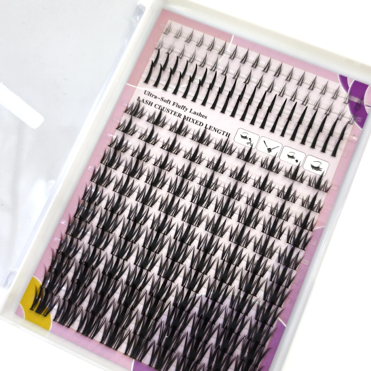 16列トレイまつげエクステ、ナチュラルまつげエクステ、クラスタまつげ、ボリュームミックスクラスタ、ナチュラルキャットアイまつげ