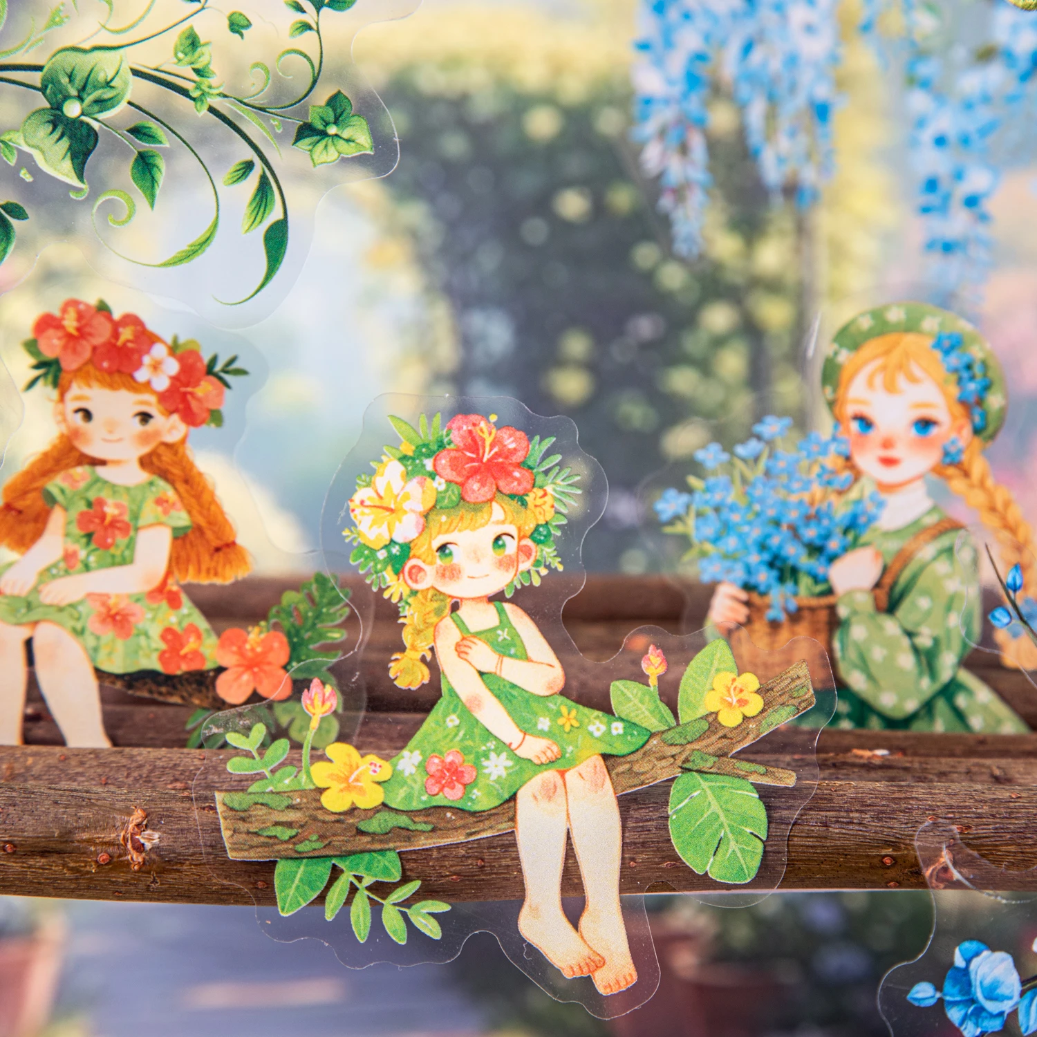 

Ruijian Girl Series Kawaii персонаж растение цветок пейзаж ПЭТ наклейка креативный DIY журнал материал коллаж канцелярские принадлежности