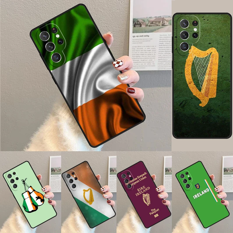 Irish Passport Ireland Flag phone case Cover For Samsung Galaxy S24 Ultra S21 S22 Ultra S8 S9 S10E Note 10 Plus Note 20 FE S23