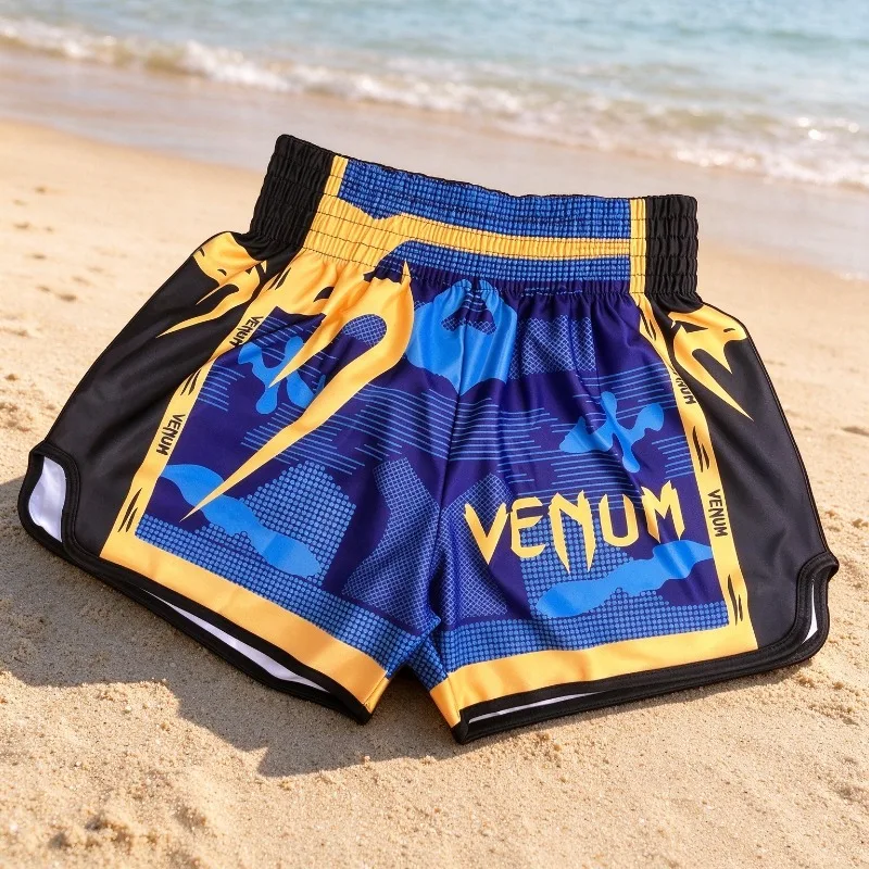 Men Kid Boxing Trunks Men's Boxing Combat Fighting Training Printed Quick Drying Muay Thai Shorts