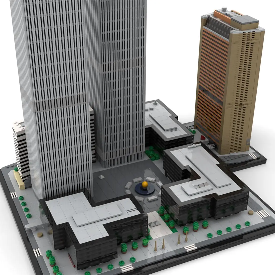 Centro comercial mundial, arquitectura de torres gemelas, punto de referencia, bloques de construcción, 1/800, Modular, ciudad de Nueva York, casa de calle, construye