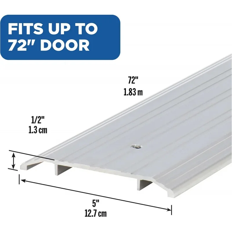 68338 Aluminum Commercial Flat-Profile Threshold: Durable and Sleek Entryway Access Solution Draft Protection (5 in. x 1/2 in..