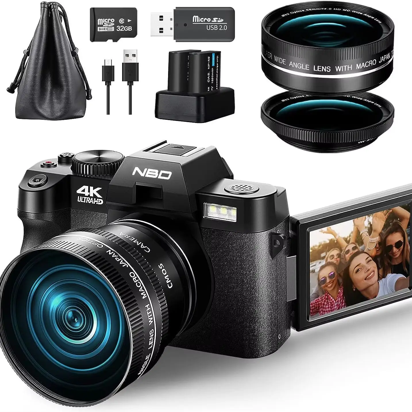 

NBD S100F 48MP 4K Digital Camera App Control Webcam 16x Zoom Vintage Compact Digital Camera Recorder for YouTube Live Streaming And Photography Gift for Girls And Boys