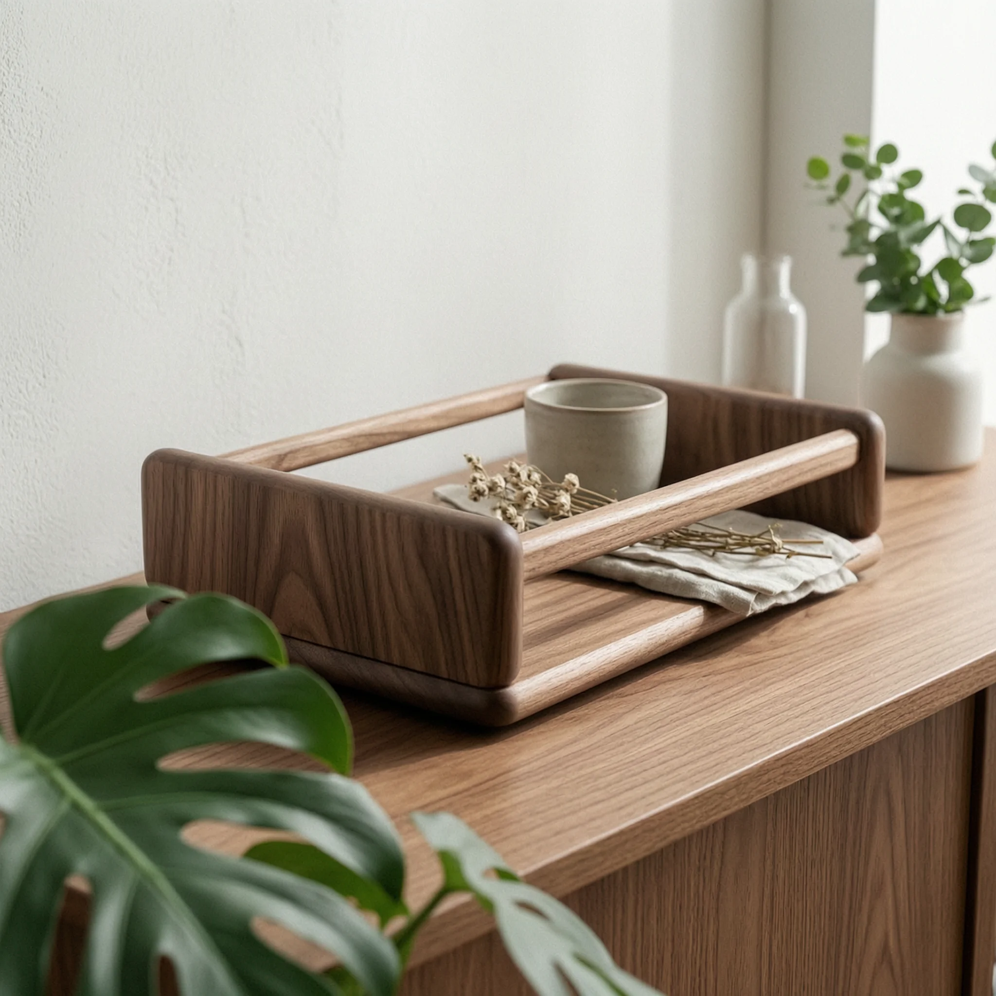 Shelf with Rail Walnut Wall Shelf Book Ledge Sturdy Furniture Modern for Living Room, Bedroom