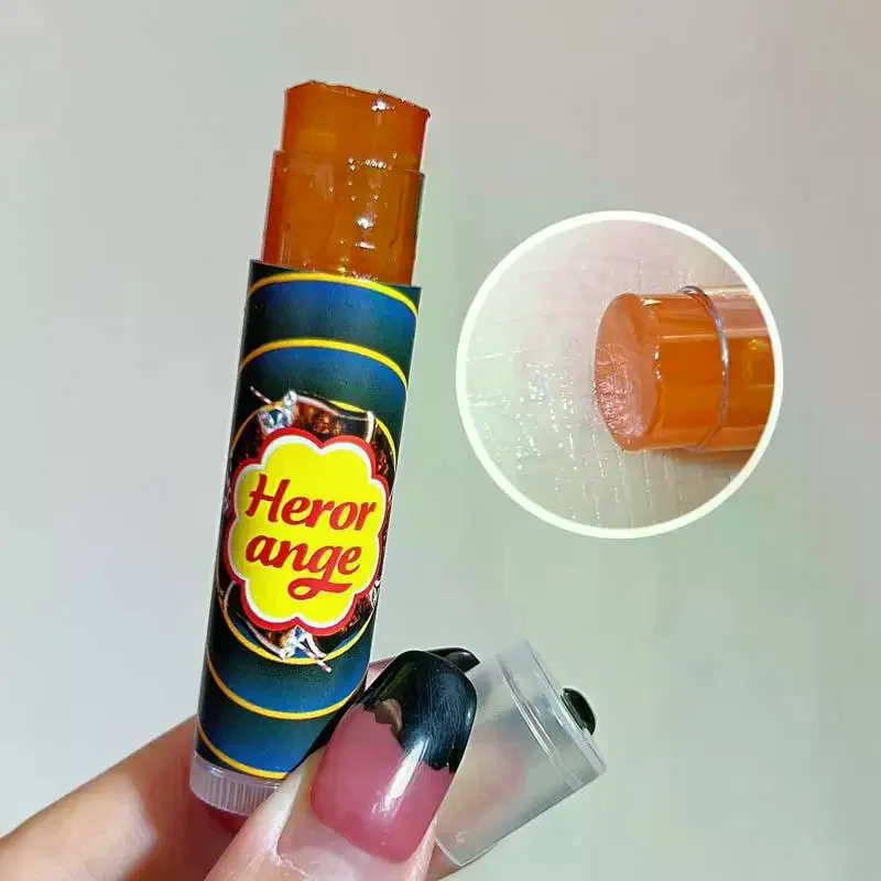 HERORANGE Balsamo per labbra alla frutta Idratante Trasparente Maschera per primer labbra Gelatina colorata Stick per labbra Schiarire le linee Carnose Cura delle labbra Cosmetici per il trucco