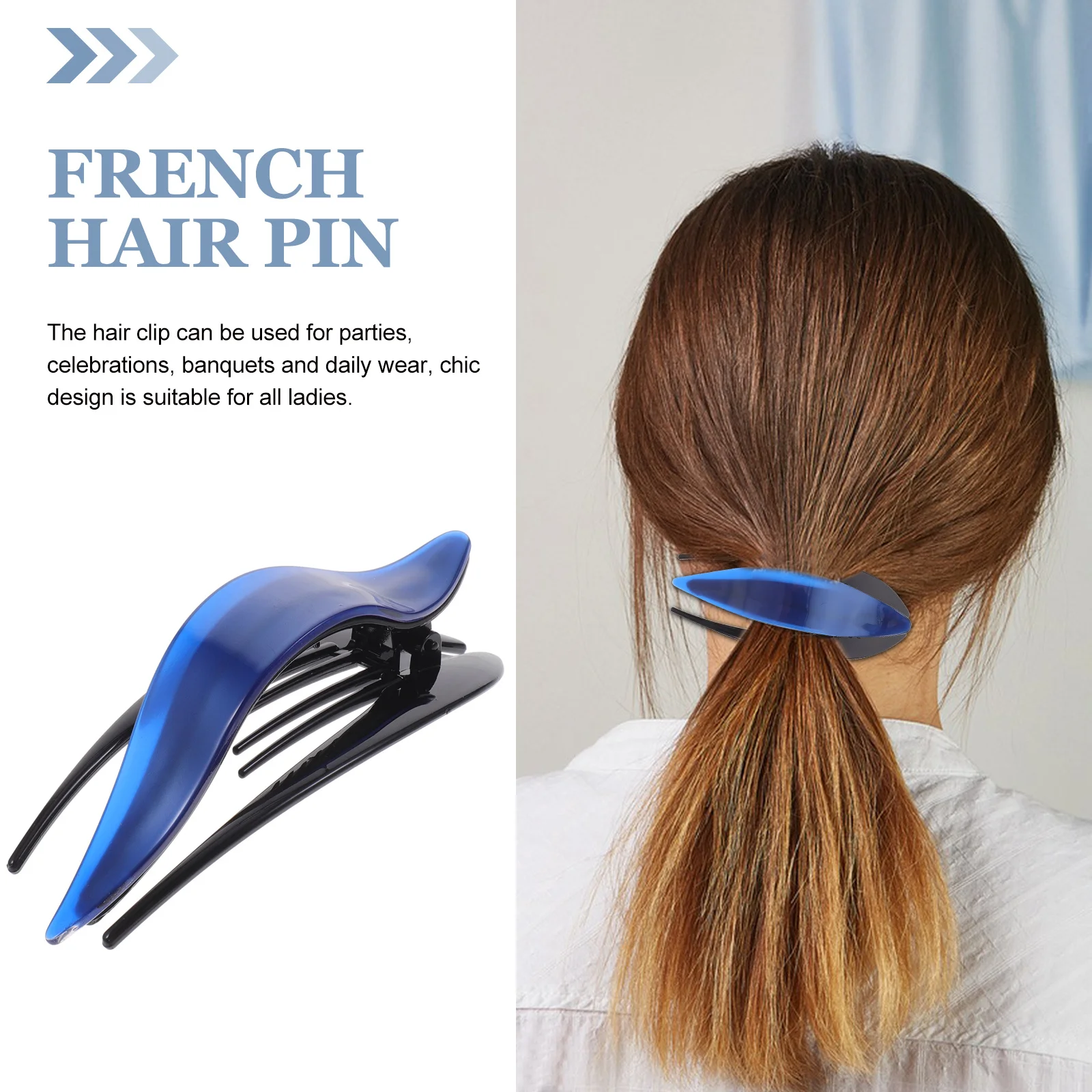 

French Hair Claw Clip Strong Grip Styling Tool for Fine Thin Hair Chic Party Wear Flat Claw Clips Girls Hairpin
