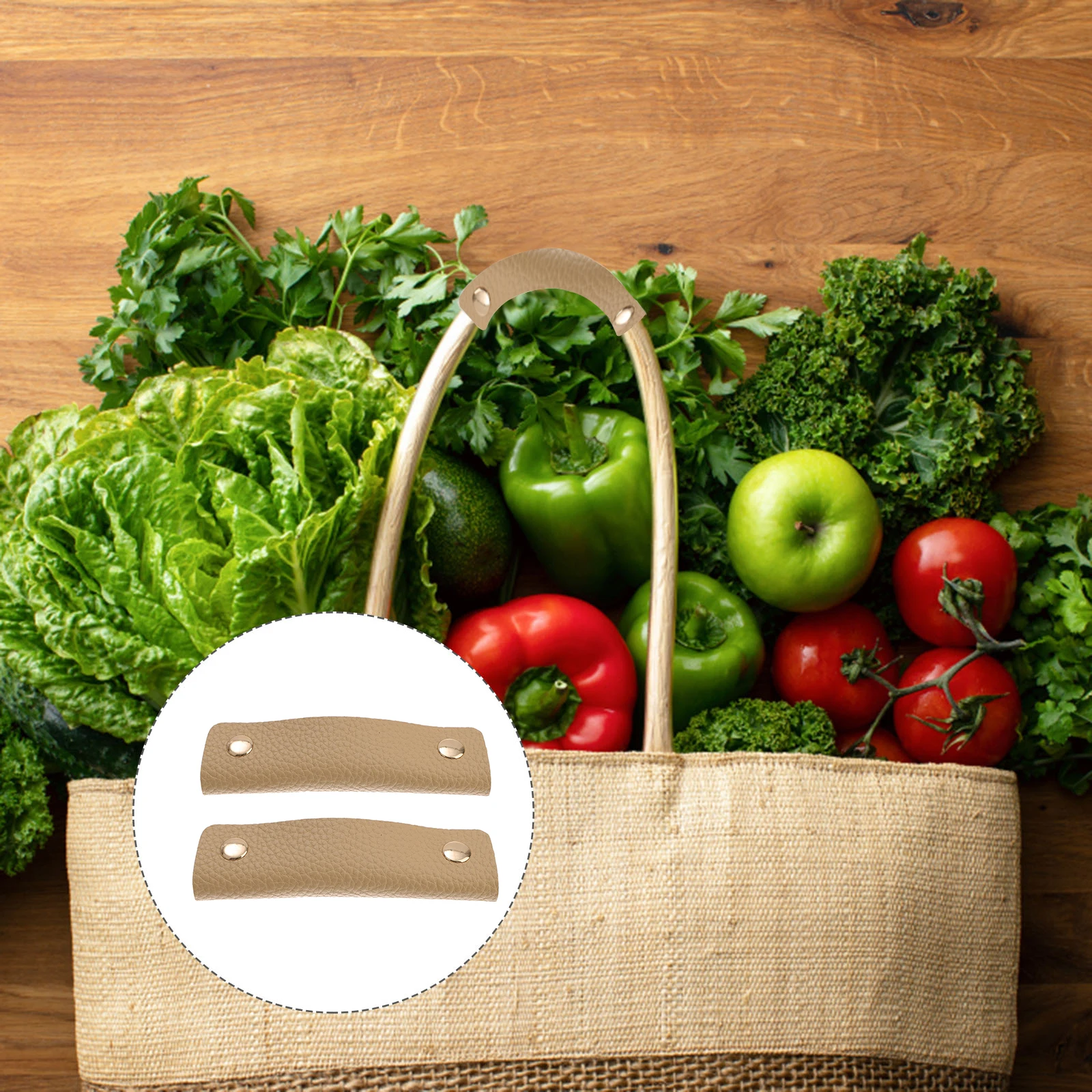 

2 Pcs PU Handle Cover Bag Hand Protector Anti Luggage Strap Wraps Grocery Carrier Cover Lightweight Brown Easy