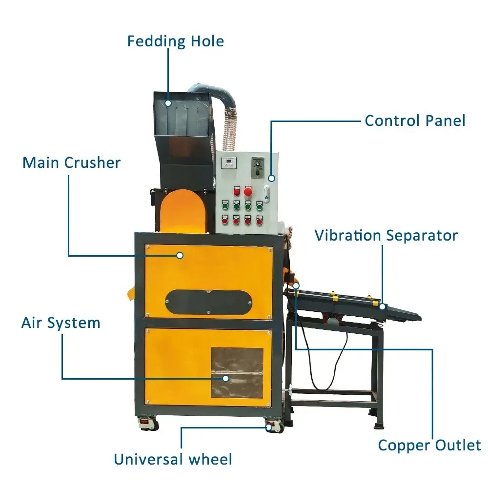 

Hotselling Recycling Electric Mini Granulator Waste Scrap Wire Separator Hine Copper Granules Pellet
