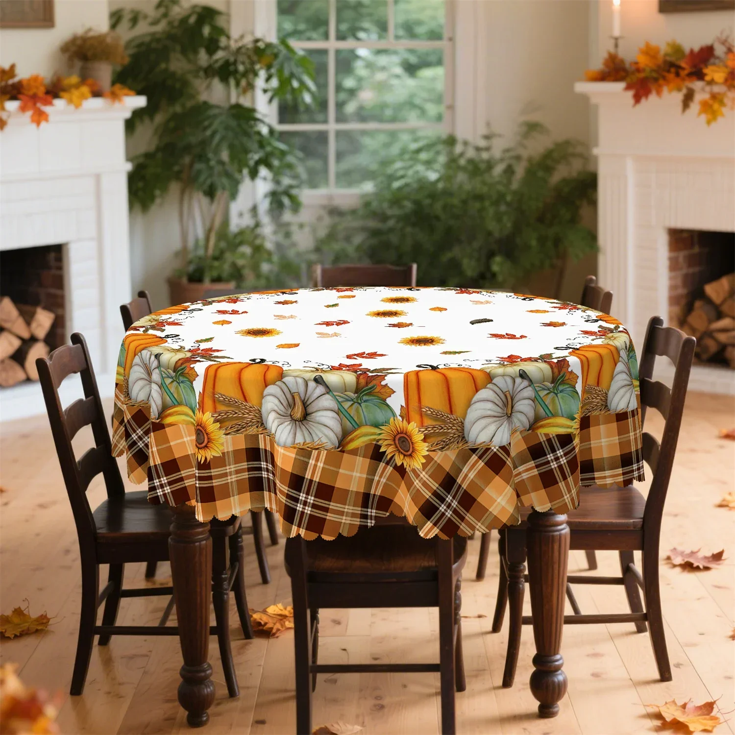 Pumpkin, sunflower, maple leaf, wheat ear, dwarf, autumn tablecloth, one set, suitable for Thanksgivingxzj