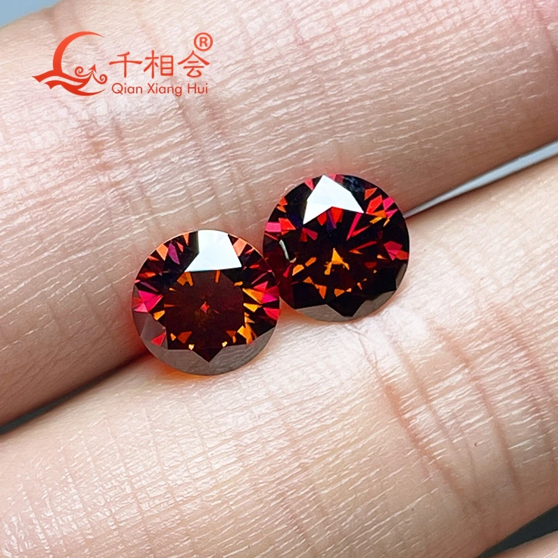 

Dark Garnet Red Color round Brilliant Cut Moissanite Loose Gem Stone 5mm to 10mm Cheapest Quality