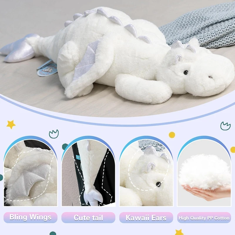 Dinosaur Plush Toy Pillow Cute Dinosaur Stuffed Animal Dolls Soft Dinosaur Whole Body Pillow Gift-ABWY