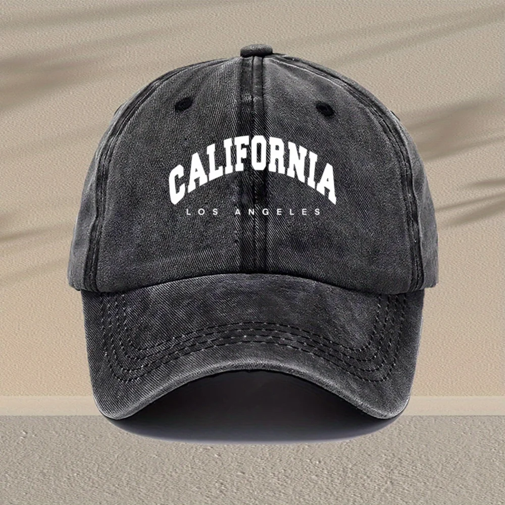 Modische Herren-Waschmütze mit Buchstaben-Print, Lässige Baseballkappe für Herren, Distressed Herrenhut, Verstellbar, Ideal zum Verschenken, Design-Dr