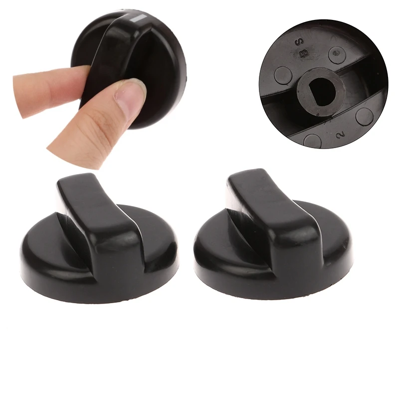 2PCS 8mm General Plastic Handle Gas Stove Replacement Control Switch Knob Range Oven Knob For Benchtop Burner