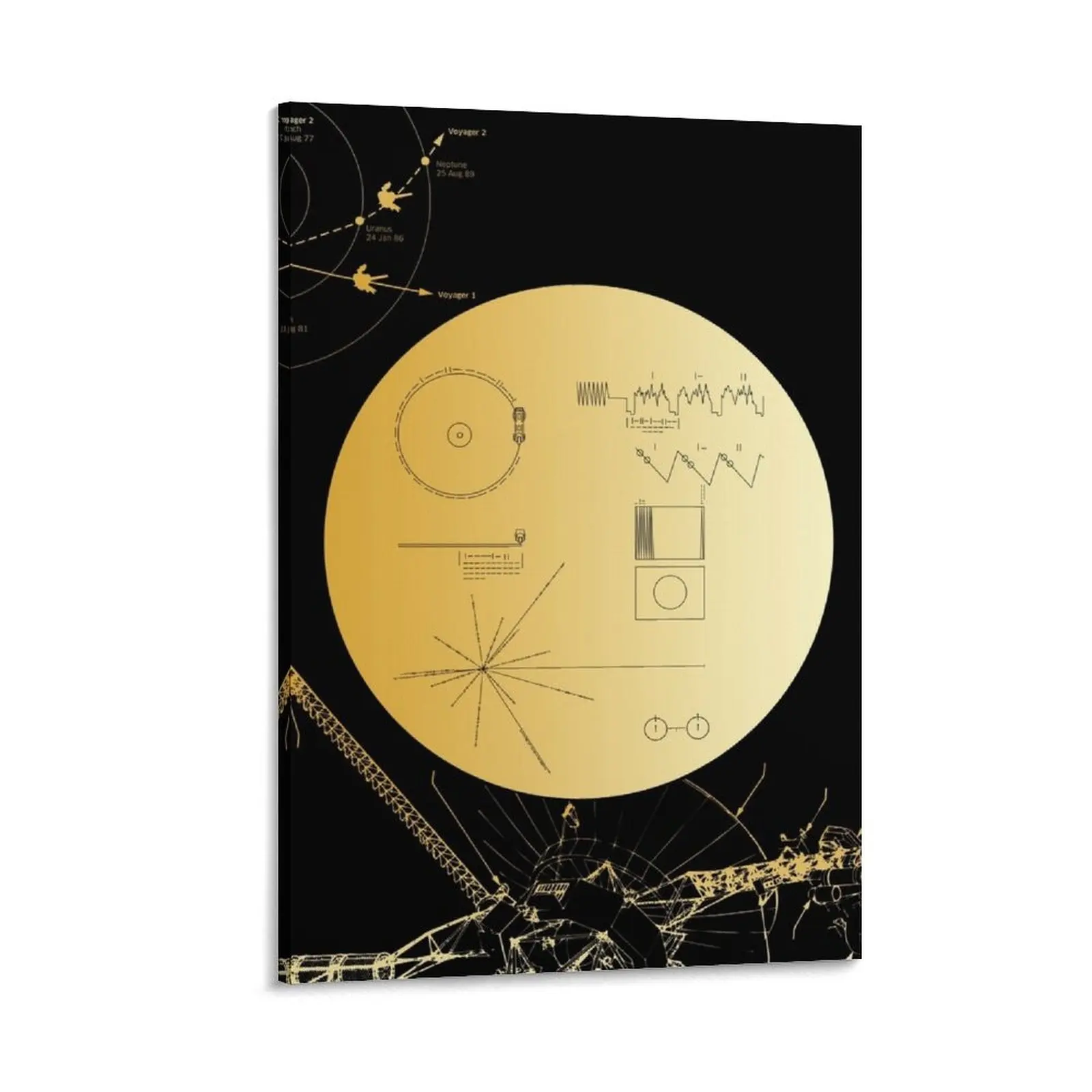 

Voyager 1 Golden Record Canvas Painting posters for wall room decoration accessories home decor anime