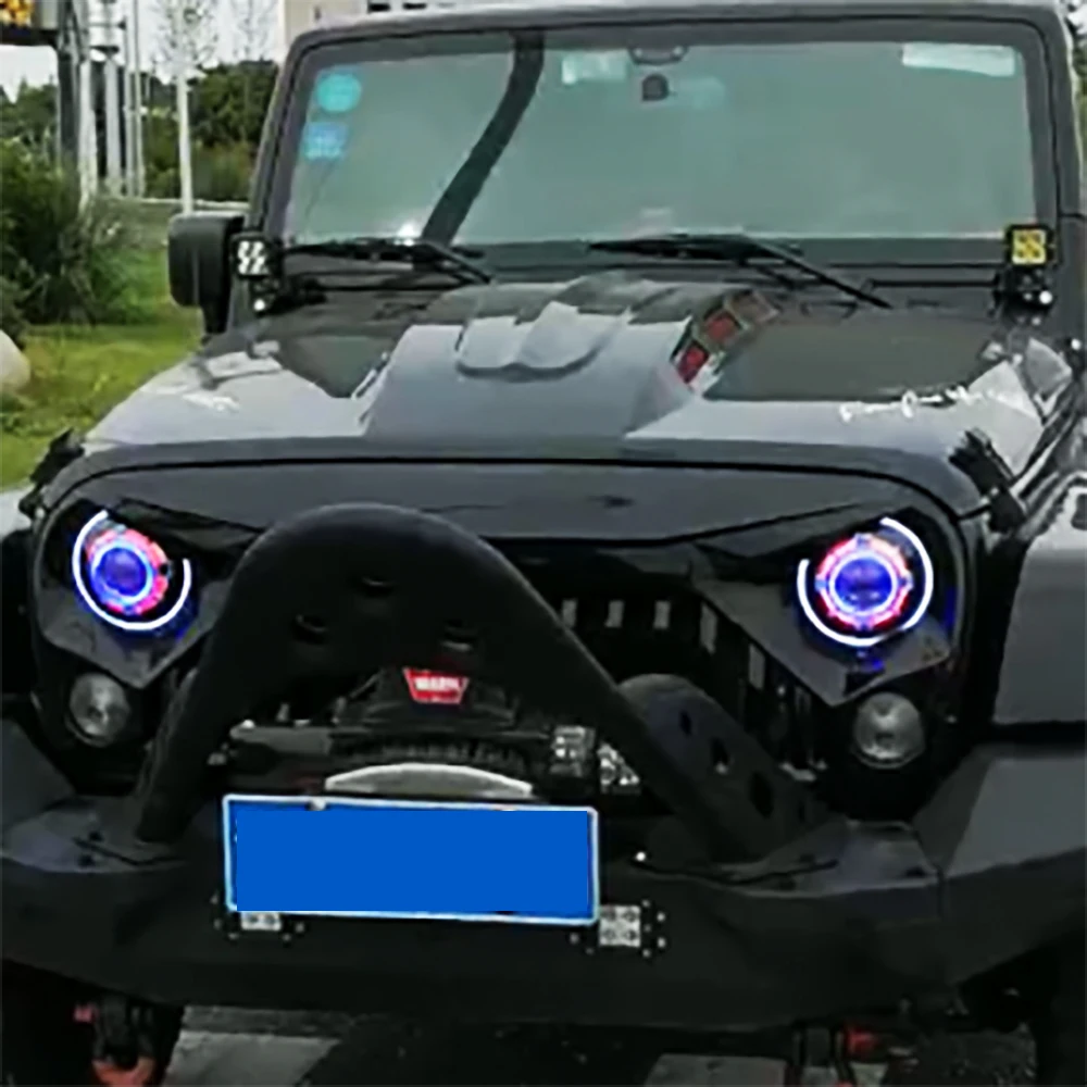 Lantsun J238RGB 7-Inch LED Headlights Color-changing Lamp for Jeep for Wrangler JK07-17