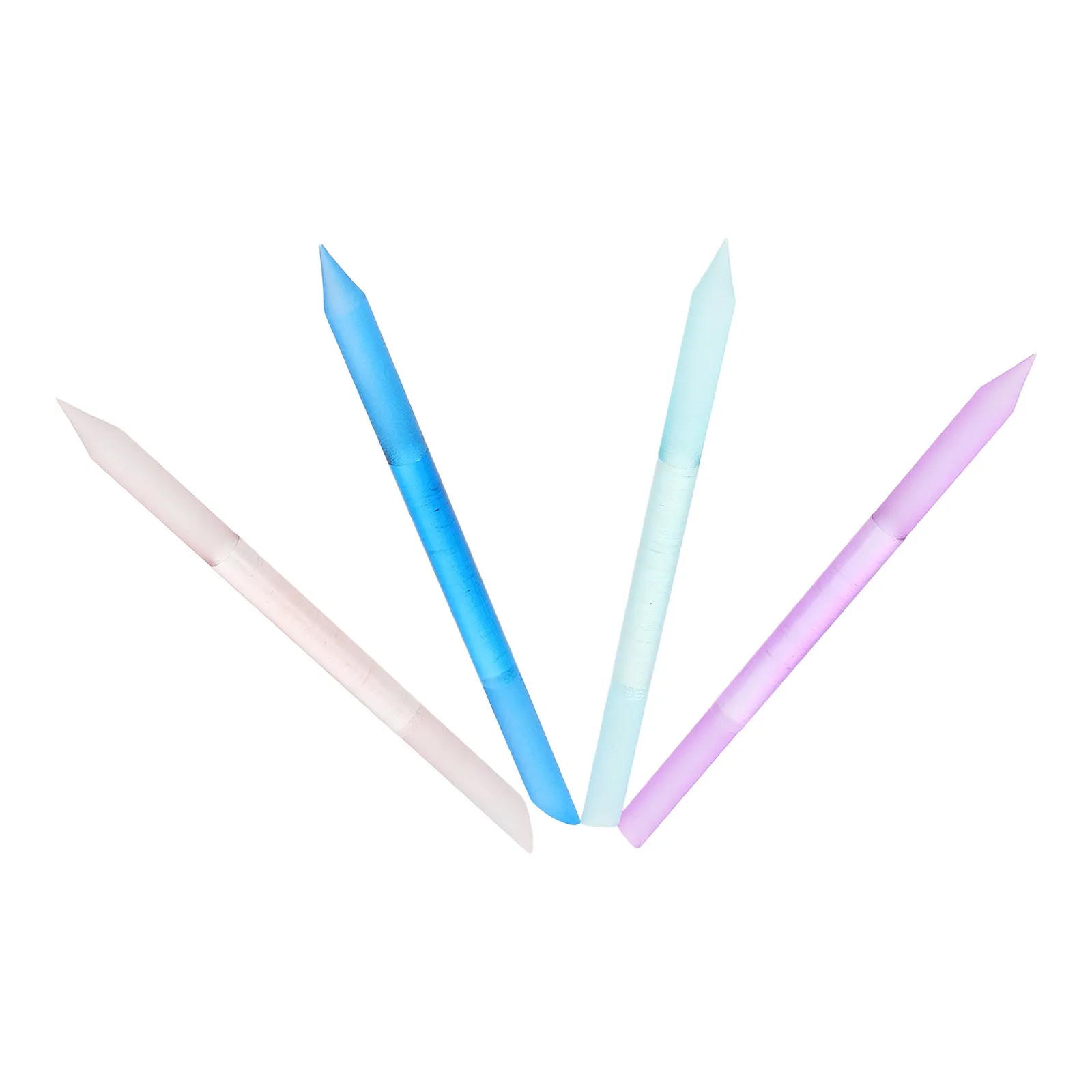 

4Pcs Glass Cuticle Pusher Double Ended Nail Care Stick Frosted Surface for Gentle Filing and Pushing Ideal Travel Manicure Tool