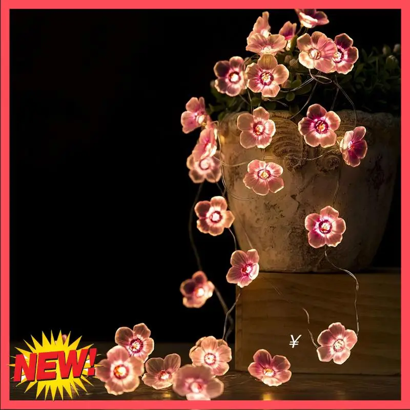 

B17C LED String Lights Pink Cherry Blossom String Lights 2M20 Lights For Indoor Courtyard Shape Holiday Decoration