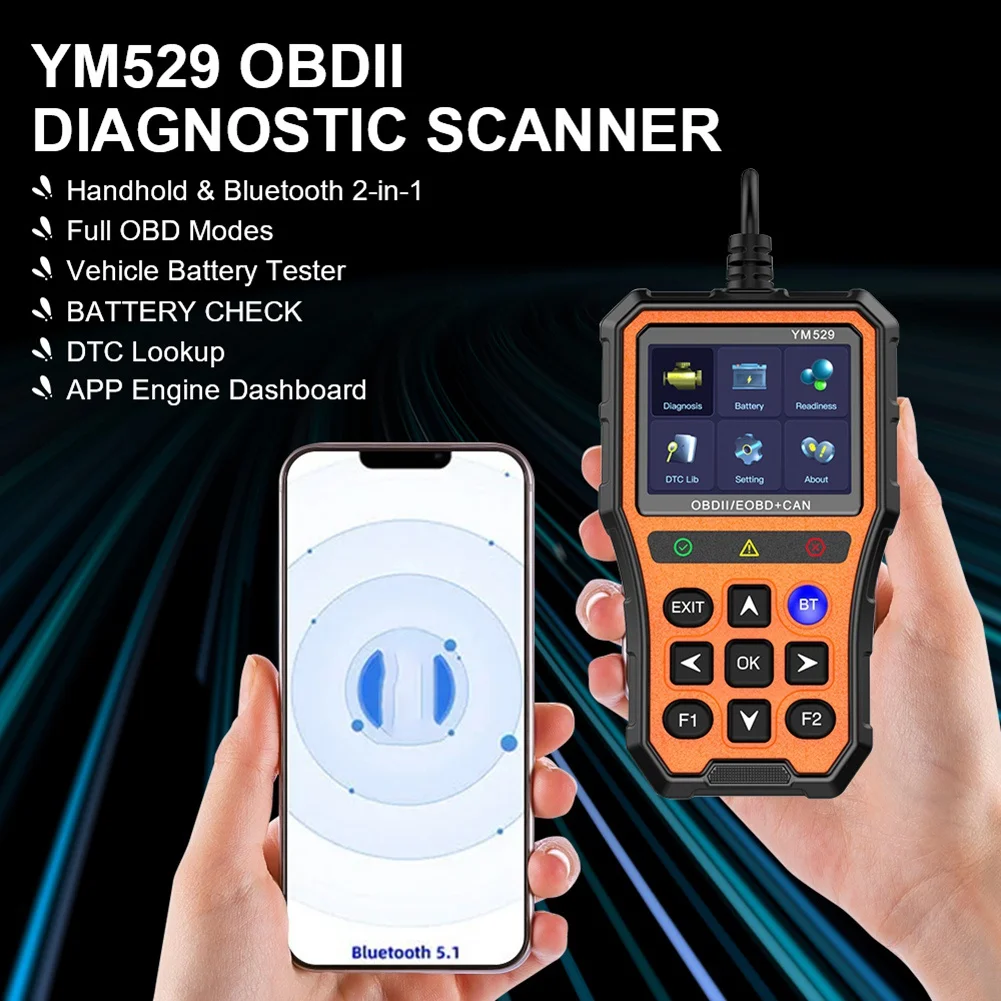 Superior-OBD2 Automotive diagnostische scanner Motocodelezer Levensduur van de batterij Controleer tester Autodiagnostisch hulpmiddel Evaluatiefunctie