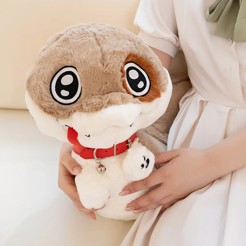 Creative Big Eye Snake Dog Plush Toy Kawaii Stuffed Animal Cartoon Serpentine Puppy Soft Fluffly Doll Sofa Pillow for Girls Gift