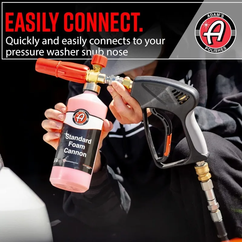 Adam's Polishes Standard Foam Cannon & Snub Nose Combo - Foam Cannon Soap Sprayer for Car Wash, Patio & House Cleaning