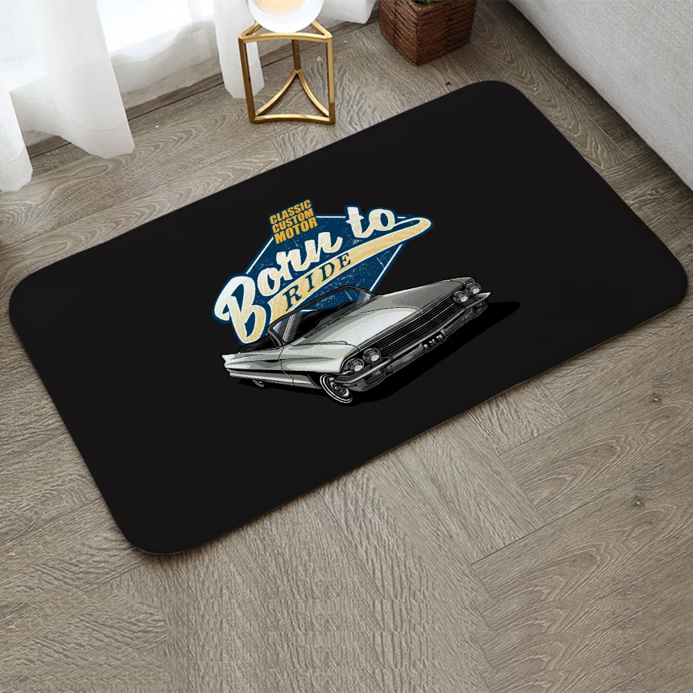 Retro Vintage Car Things for the Room Rug Exterior Entrance Carpet Bathroom Floor Mat Custom Welcome Offers Home Accsessories