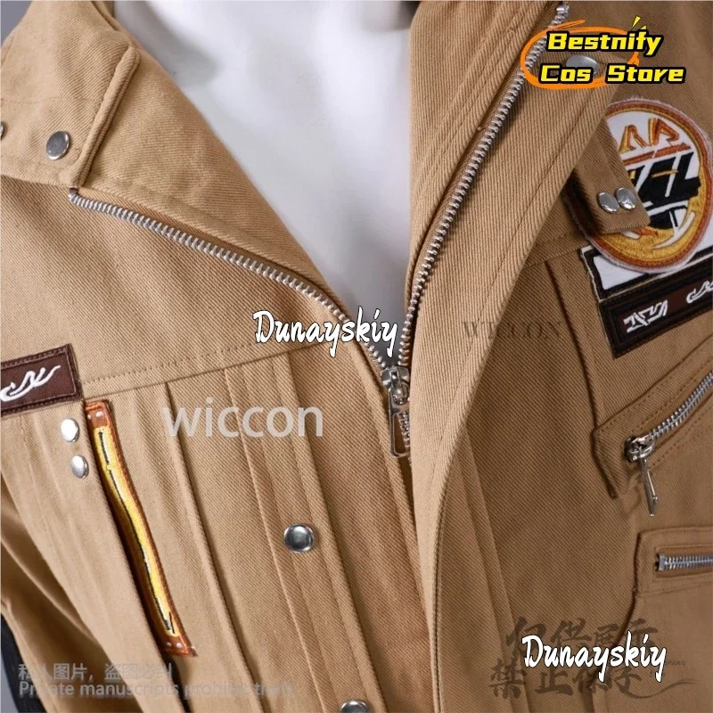 CosplayCaleb 코스프레 게임 사랑과 Deepspace Xia Yizhou 애니메이션 의상 카키 플라잉 자켓 초음속 잘 생긴 유니폼 가발 Custo