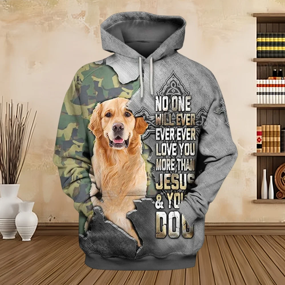 2024 New Hoodies 3D Graphic Silver Ribbon Hoodies Animals Dog Belgian Malinois Sweatshirts Casual Harajuku Sportswear Clothing