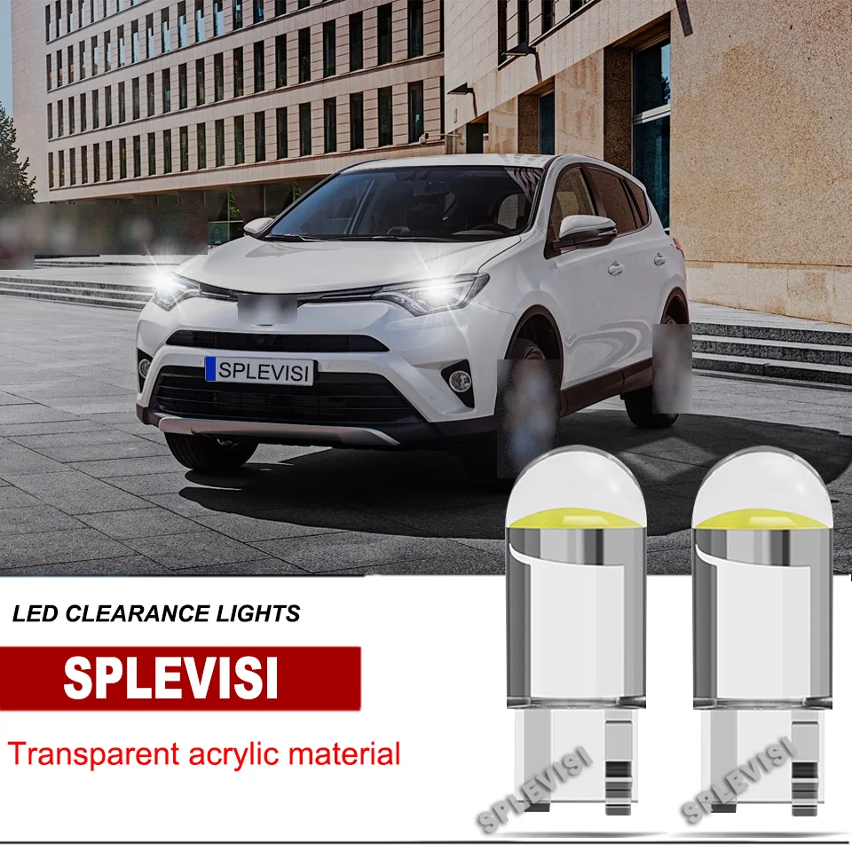 

2xT10 W5W COB LED Clearance Light Transparent acrylic For Toyota Corolla Camry Yaris(Vitz) Auris Aygo Hilux RAV4 Verso Venza