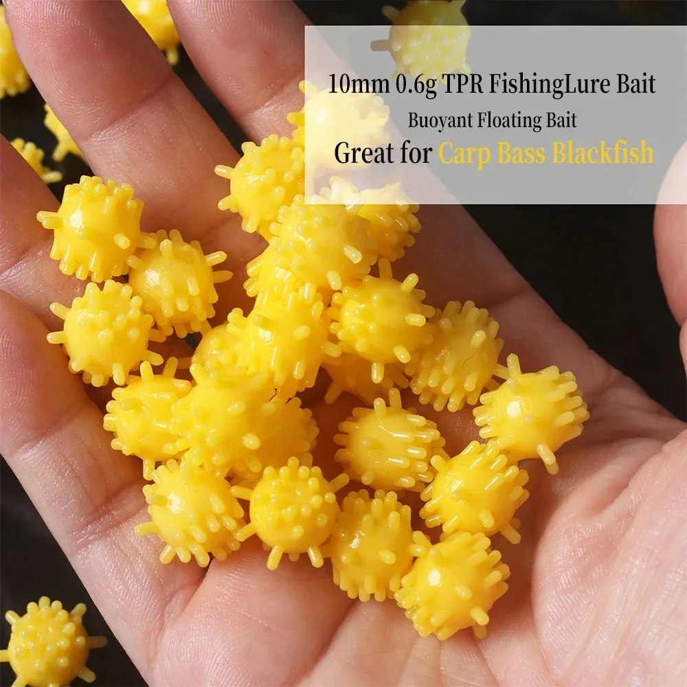 

High Elastic Floating Corn Smell Fishing Bait, 10mm Luminous Pop-Up Foam Balls, 20pcs Spiky Lures for Grass Carp Rig