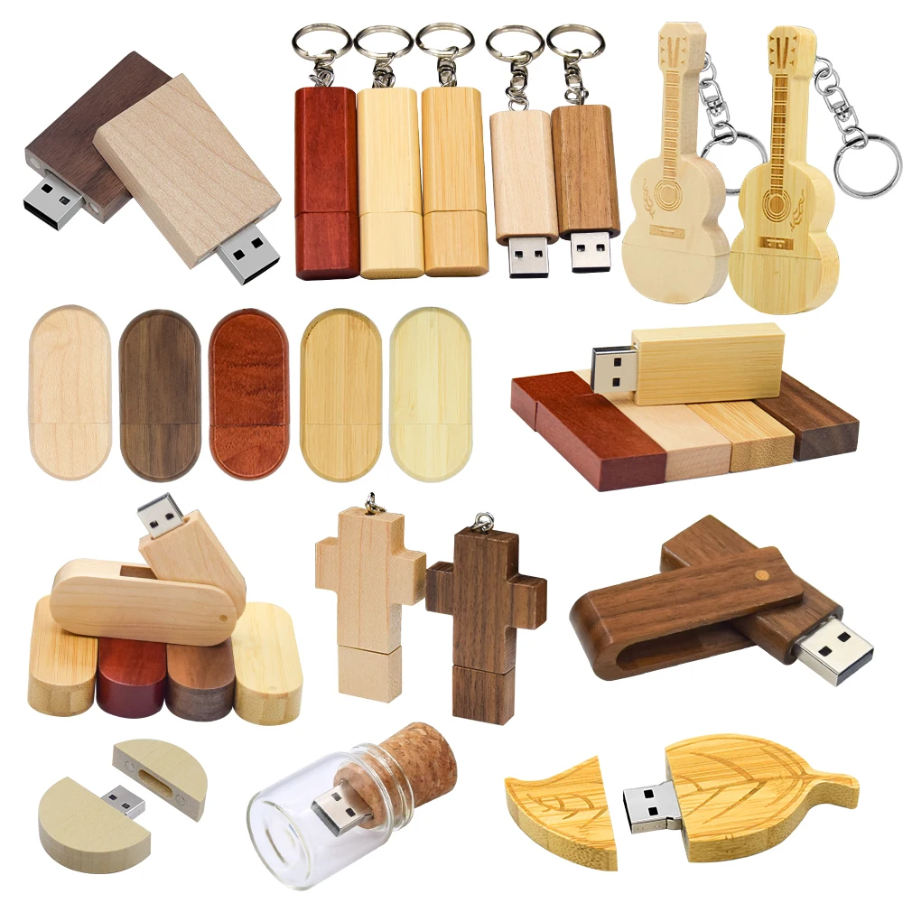 

Wooden + Box Usb 2.0 Flash Drive 4GB 8GB 16GB Wooden Waterproof Pen Drive 8GB 4GB Photography Gifts Memory Stick 128GB