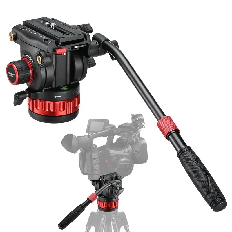 

2026 GM006 Professional Video Tripod with 360° Panoramic Damping and 22lb Load Capacity Fluid Head for Mobile Phone Use