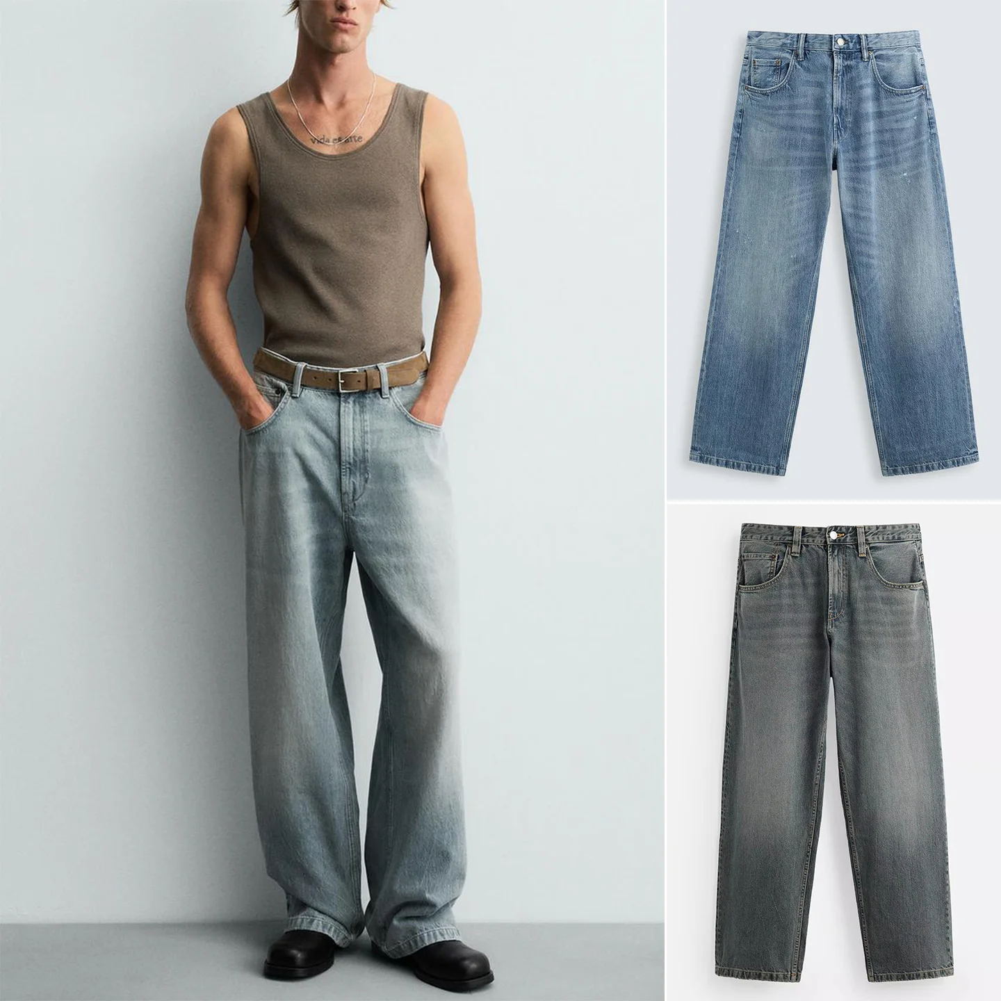 

Осенние новые мужские повседневные свободные прямые джинсы с завышенной талией, разноцветные, с высокой талией, полиэфирное волокно, приятные для кожи, дышащие