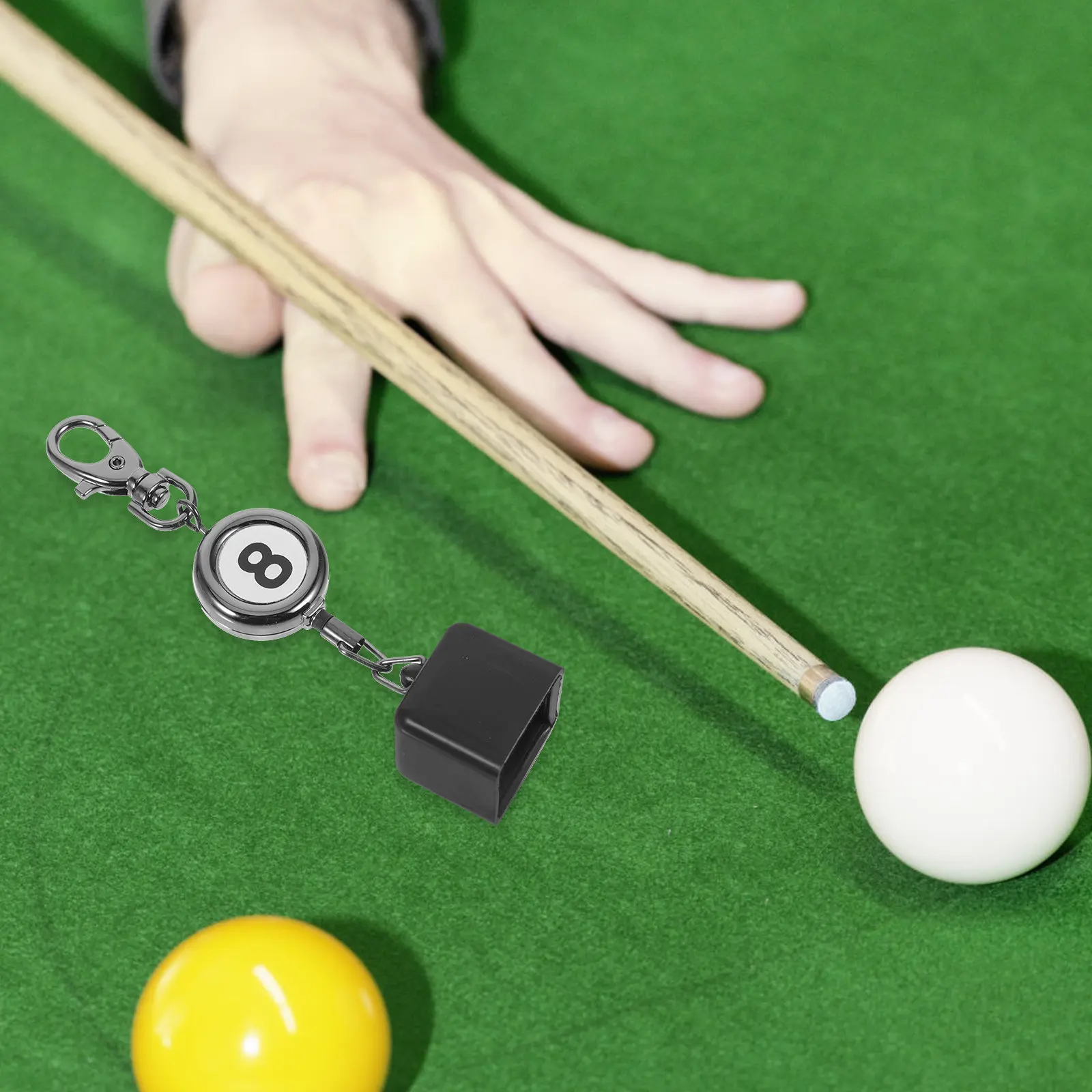 

Premium Metal Pool Chalk Holder for Billiards Cue Tips Aluminum Alloy Construction Black Nickel Plating Retractable Design