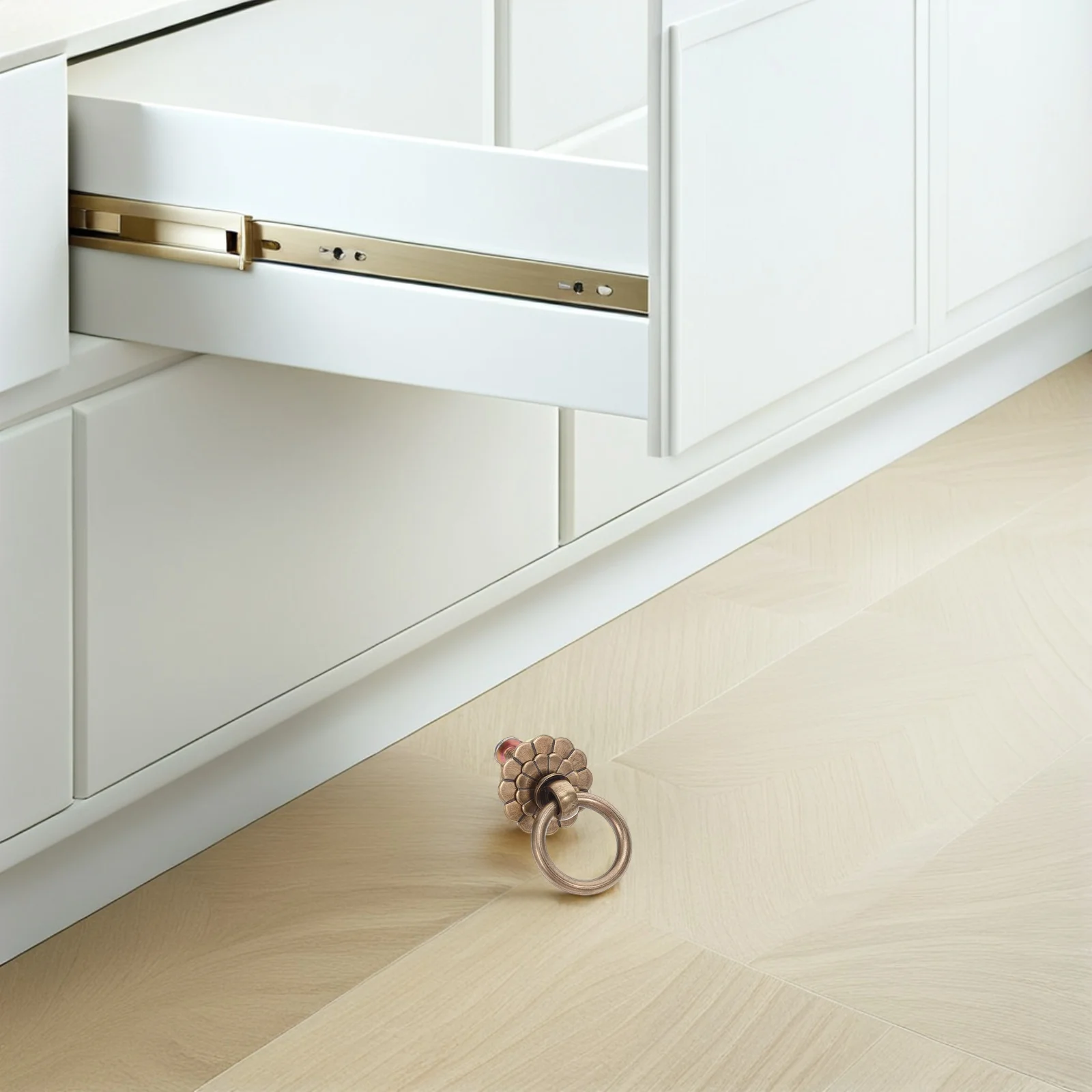 

6Pcs Brass Flower Cabinet Knobs Drawer Pulls Vintage Dresser Handles Furniture Kitchen Closet Vanity Unique Metal Pulls