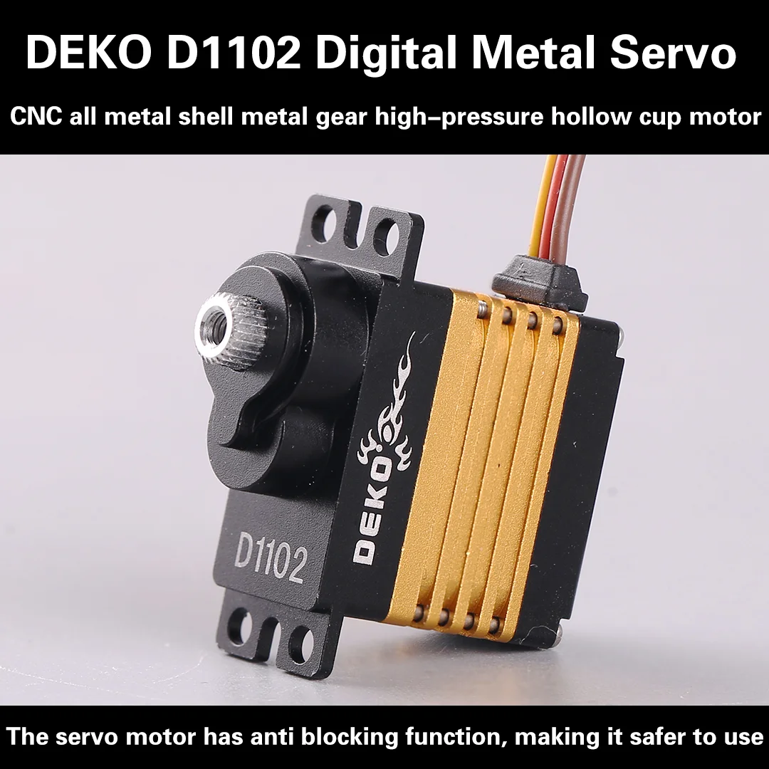 

DEKO Metal High-pressure High-torque Digital Servo Steering Gear D1102 450 Helicopter/30E Fixed-wing Steering Gear