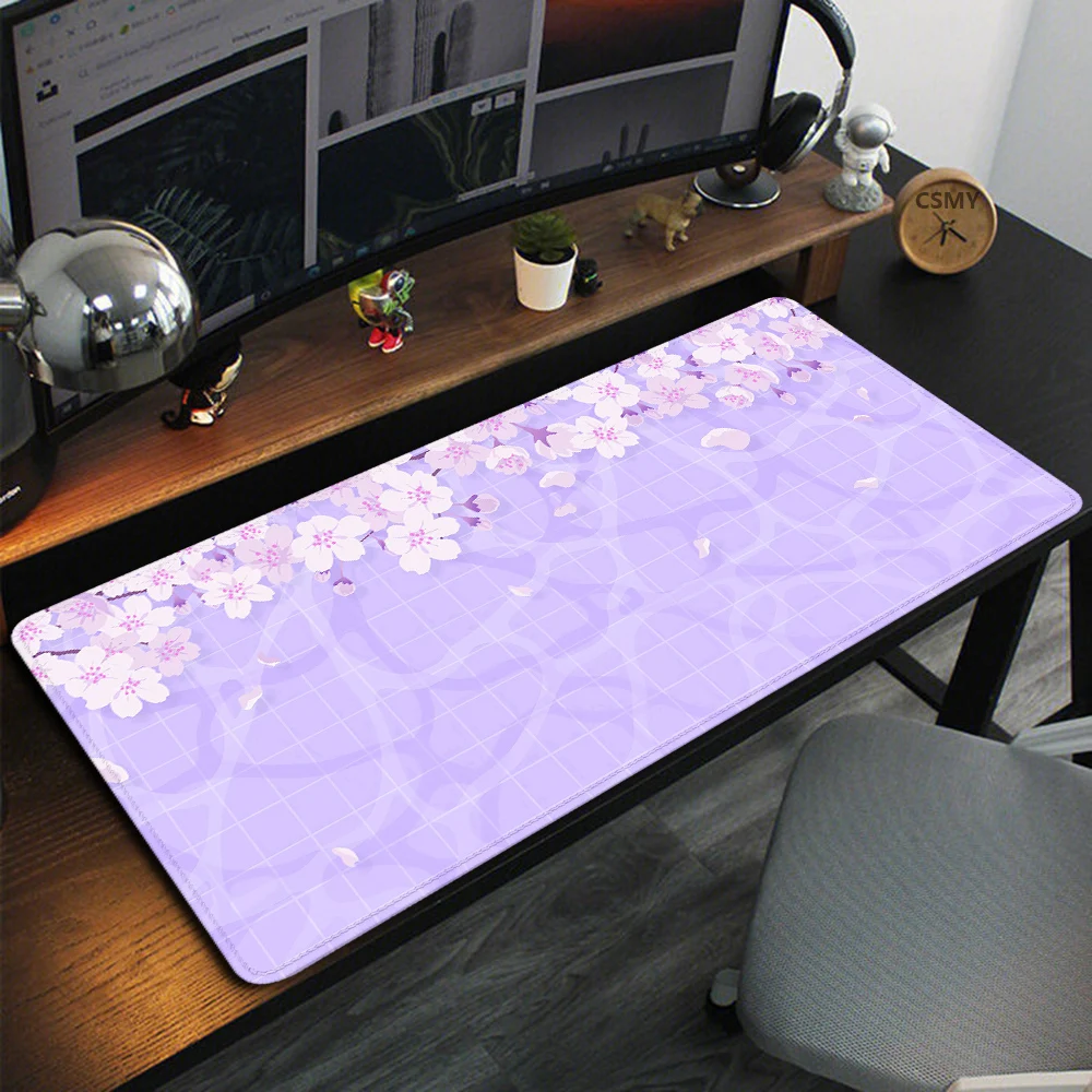 

Фиолетовый Игровой Настольный коврик Sakura, коврики для мыши, компьютерные аксессуары для игр, компьютерный Настольный коврик, коврик для мыши с аниме клавиатурой, большие коврики для офиса